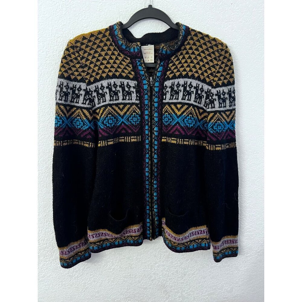 Chasqui alpaca sweater jacket women size small